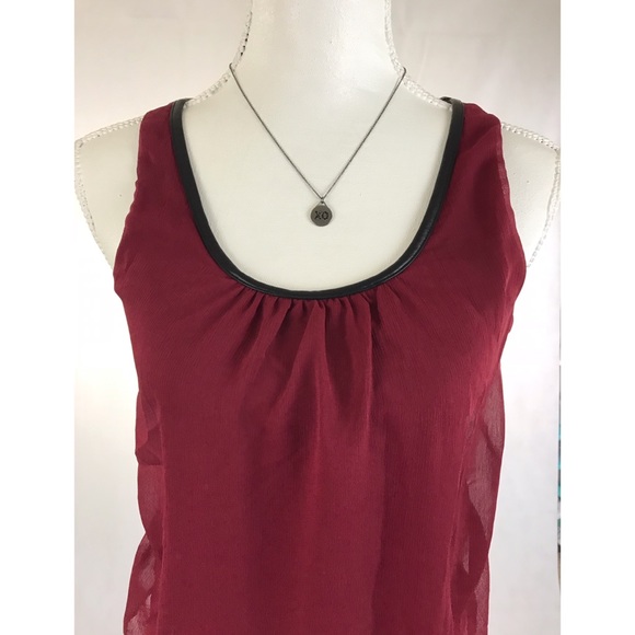 BANANA REPUBLIC Petite Burgundy Sleeveless… - Picture 2 of 5